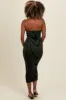 Olive Printed Strapless Cutout Fitted Maxi Dress sold by Pinkblush