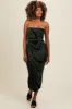 Olive Printed Strapless Cutout Fitted Maxi Dress sold by Pinkblush