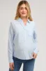 Light Blue Striped Basic Button Down Maternity Top sold by Pinkblush