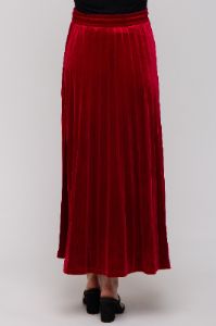 Red Velvet Knit Drawstring Maternity Maxi Skirt sold by Pinkblush