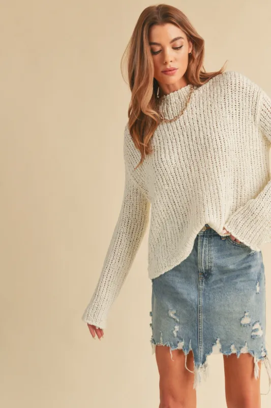 White Knit Sweater sold by Pinkblush
