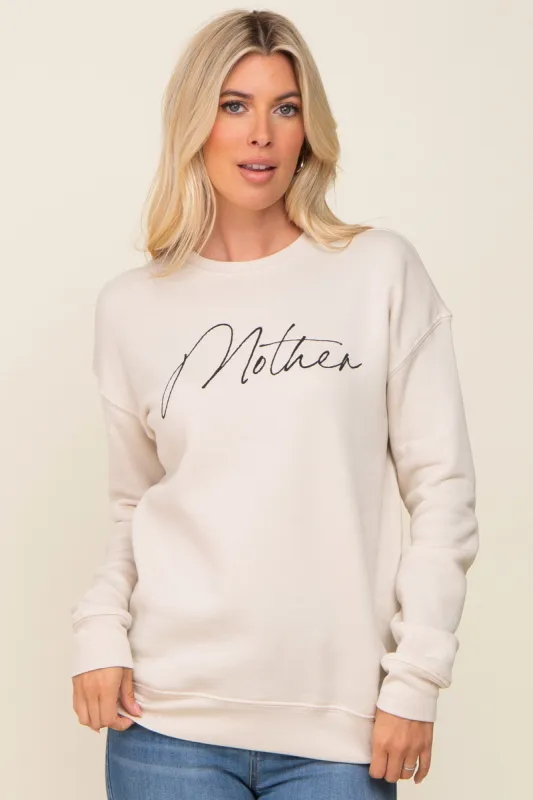 Cream Ultra Soft Mother Sweatshirt sold by Pinkblush
