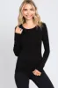 Black Ribbed Long Sleeve Maternity Top sold by Pinkblush