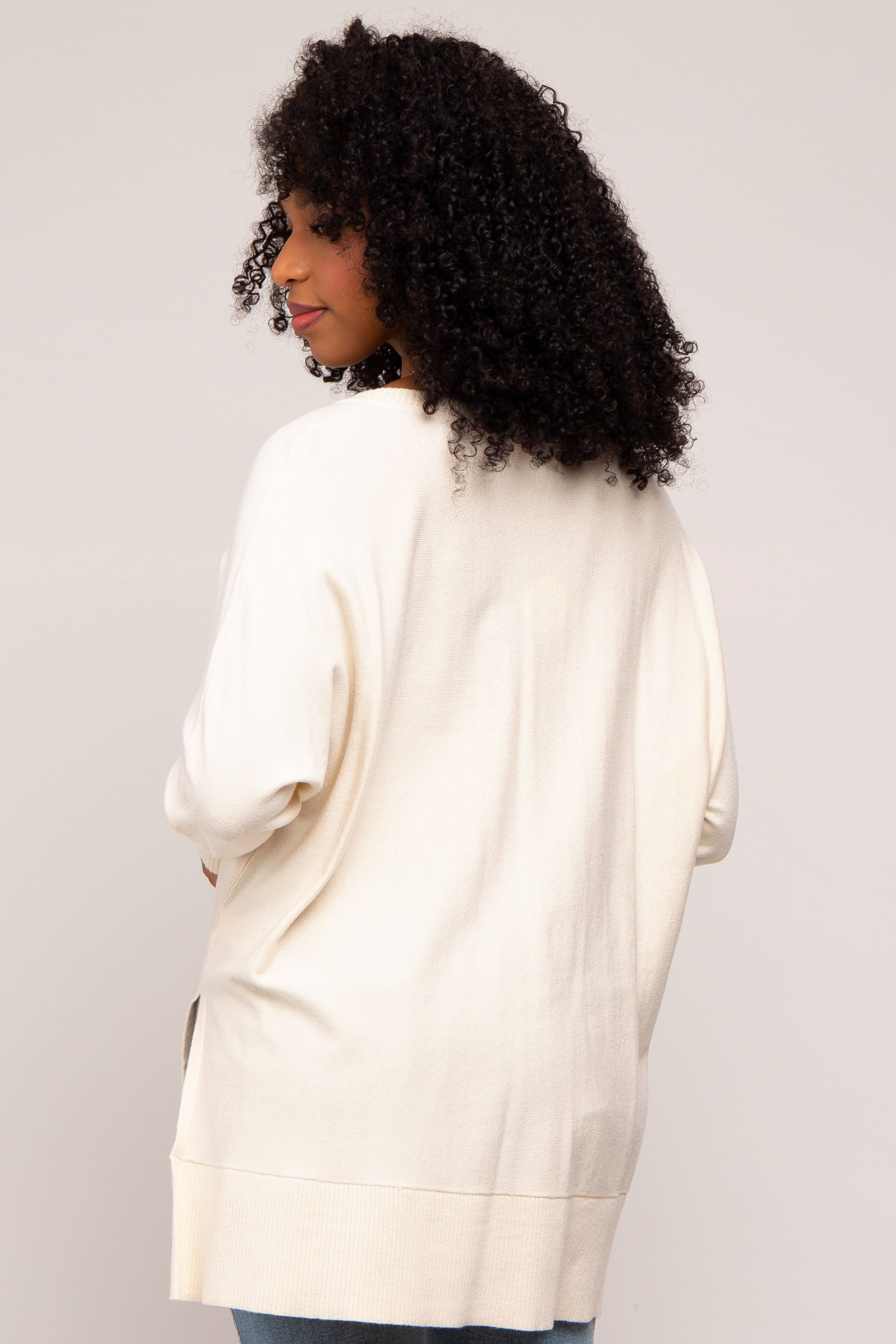 Cream Knit Long Dolman Sleeve Top sold by Pinkblush product image thumbnail 4