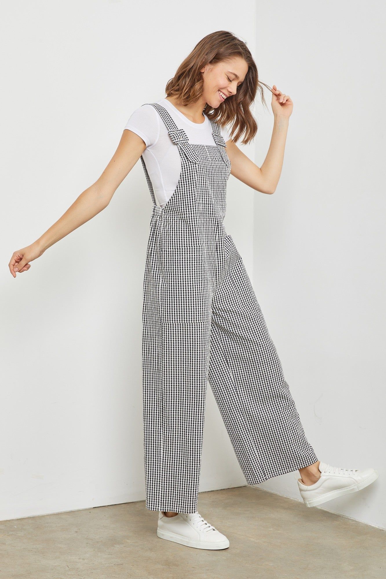 Black Overalls Wide Pants sold by Pinkblush product image thumbnail 2