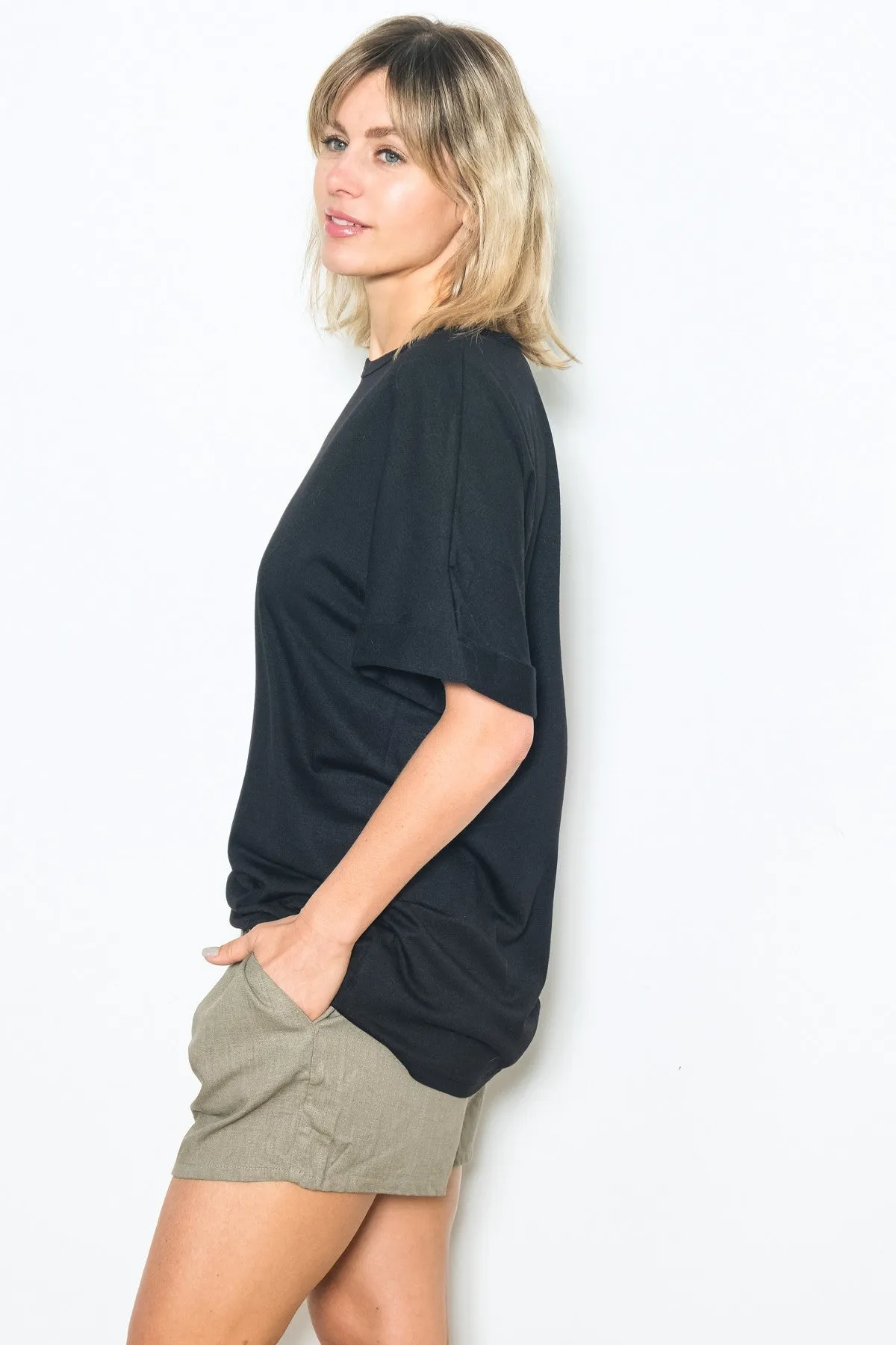 Black Relaxed Fit T-Shirt sold by Pinkblush product image thumbnail 2