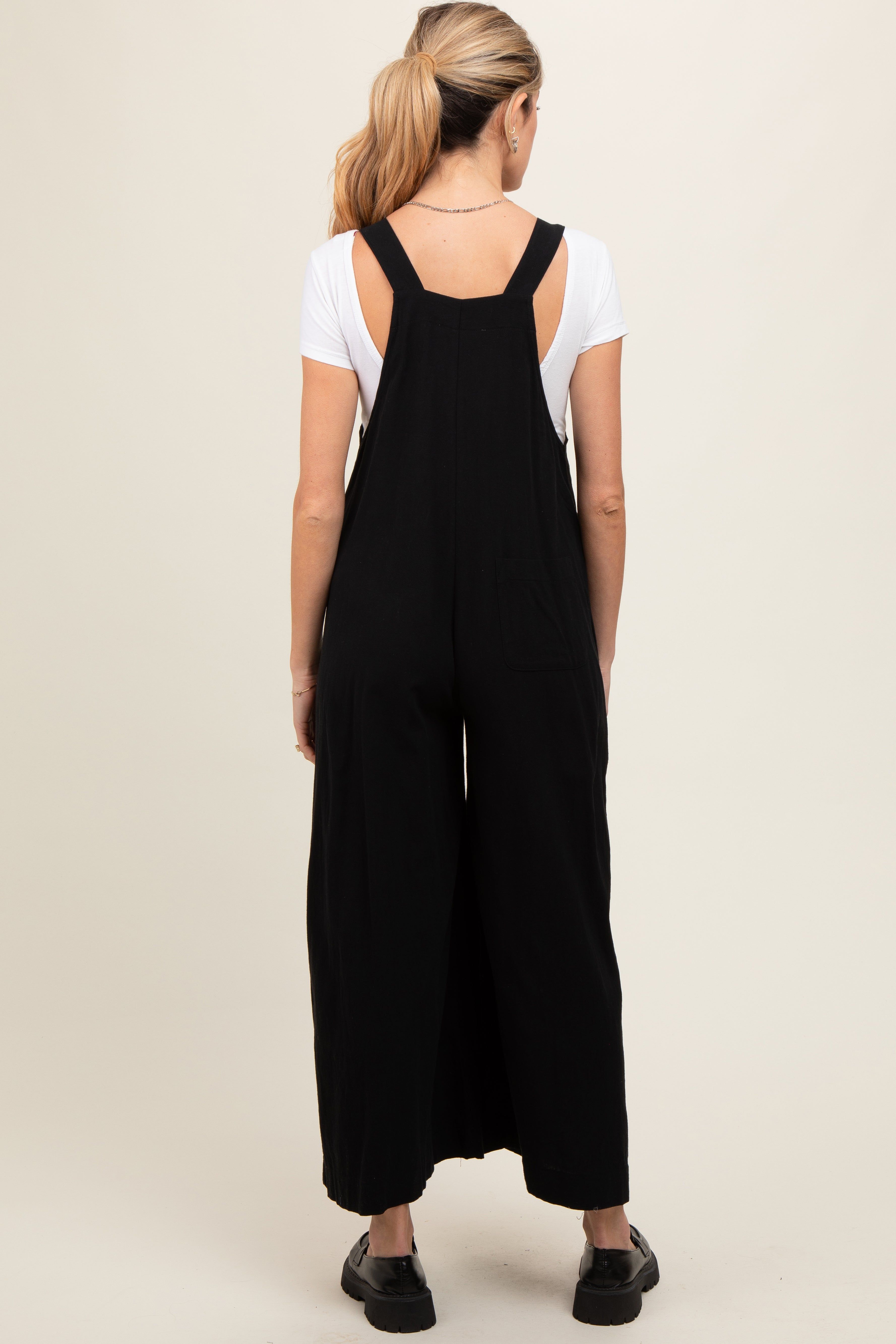 Black Maternity Wide Leg Jumpsuit sold by Pinkblush product image thumbnail 4