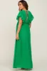 Green Flounce Button Front Maternity Maxi Dress sold by Pinkblush