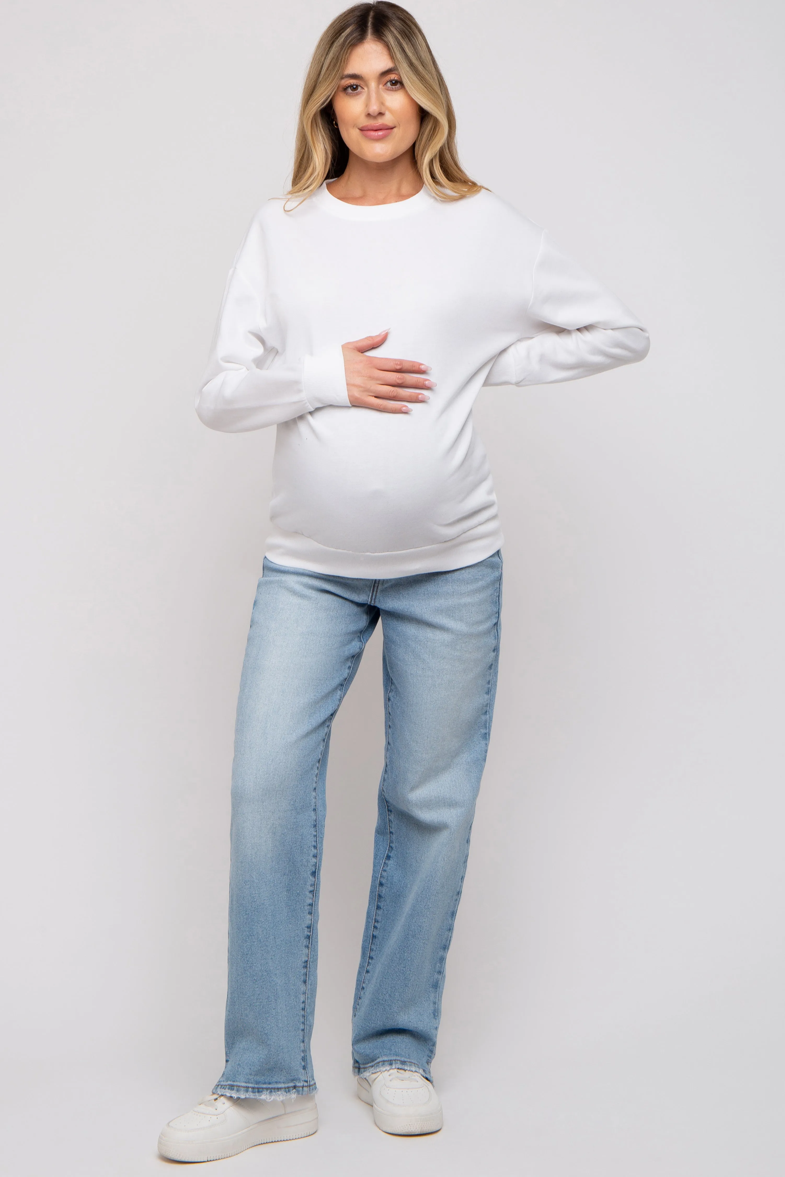 Ivory Pullover Maternity Sweatshirt sold by Pinkblush product image thumbnail 4