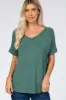 Teal V-Neck Short Sleeve Top sold by Pinkblush