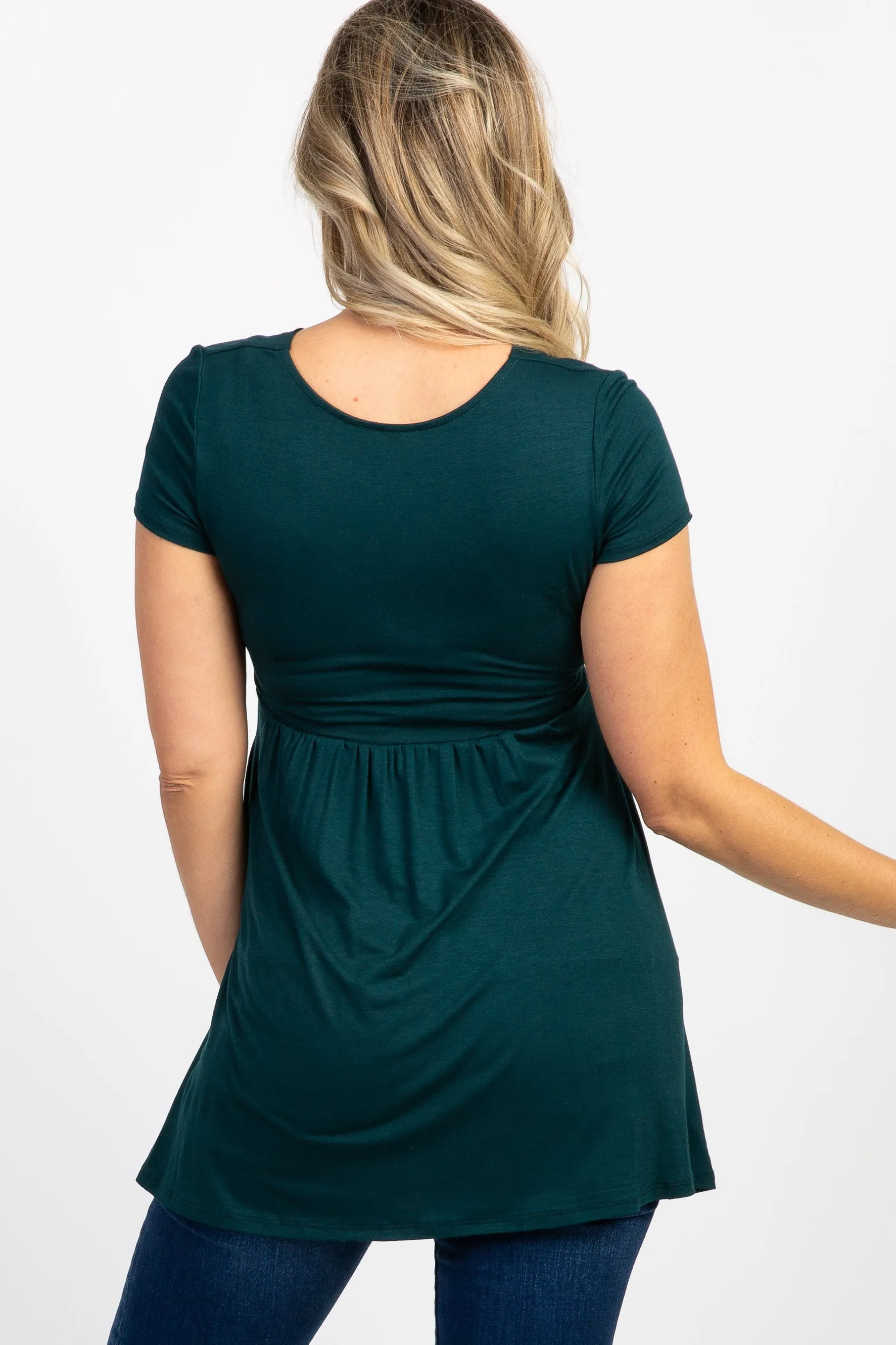 PinkBlush Forest Green Draped Front Maternity/Nursing Top sold by Pinkblush product image thumbnail 3