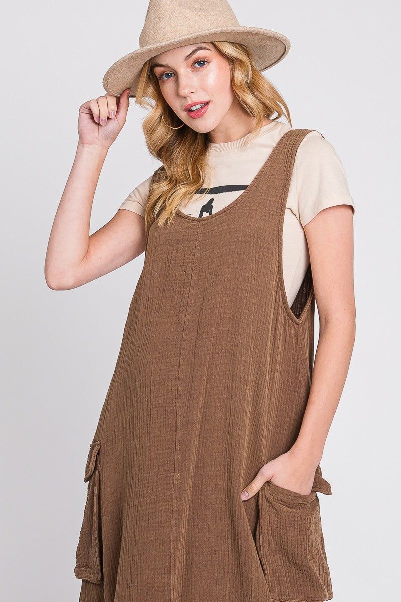 Brown Washed Cargo Maxi Dress sold by Pinkblush product image thumbnail 5