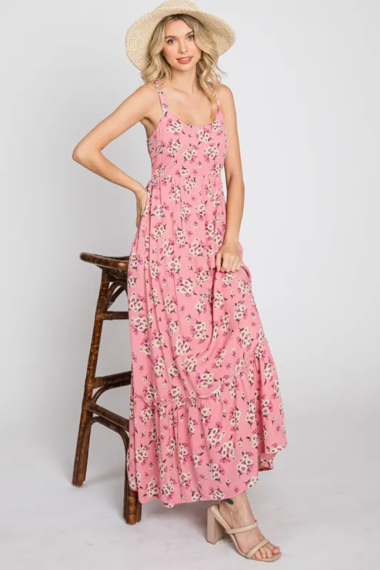 Pink Floral Maxi Dress sold by Pinkblush
