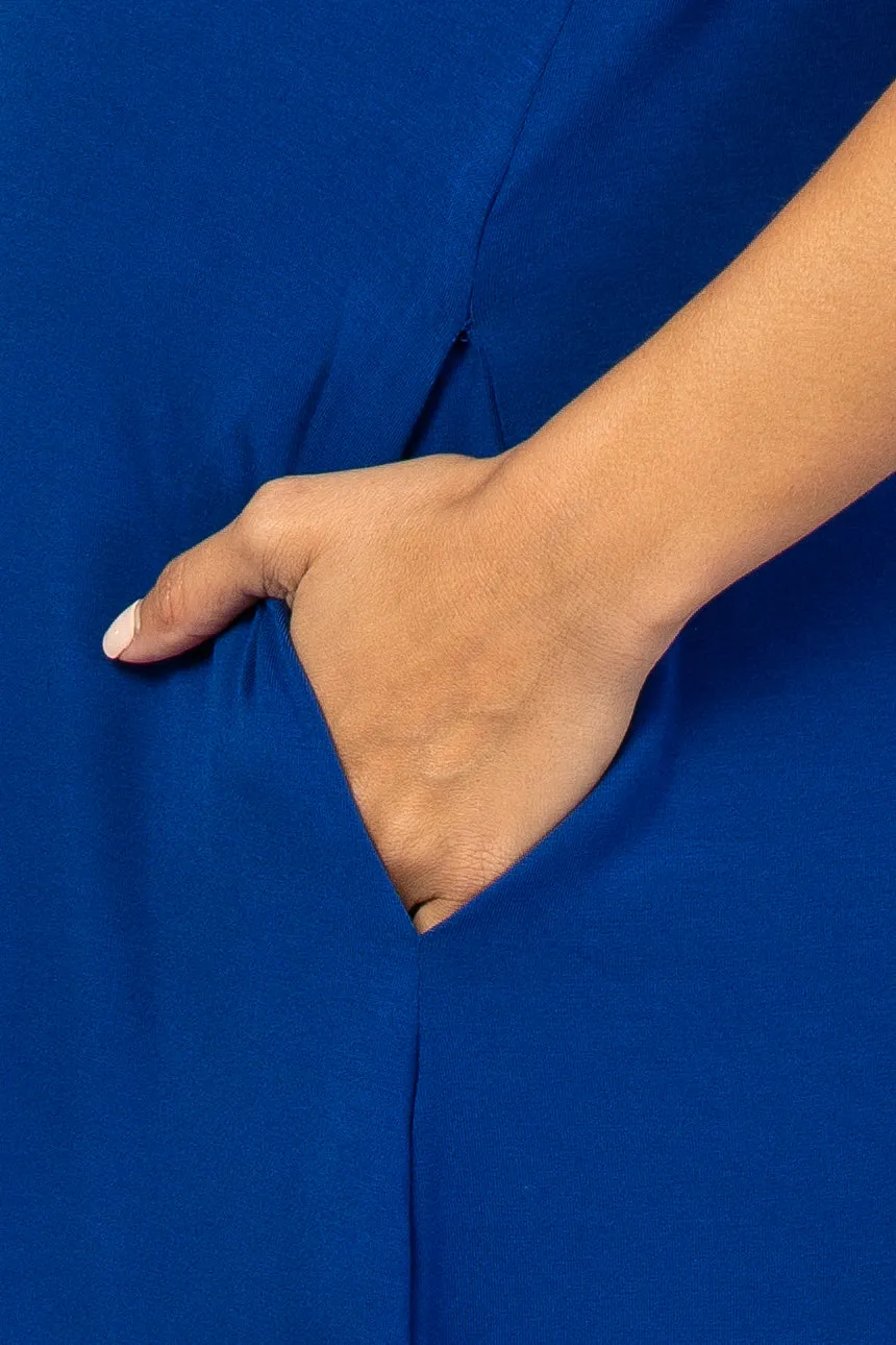 Royal Blue Side Slit Maternity Midi Dress sold by Pinkblush product image thumbnail 4