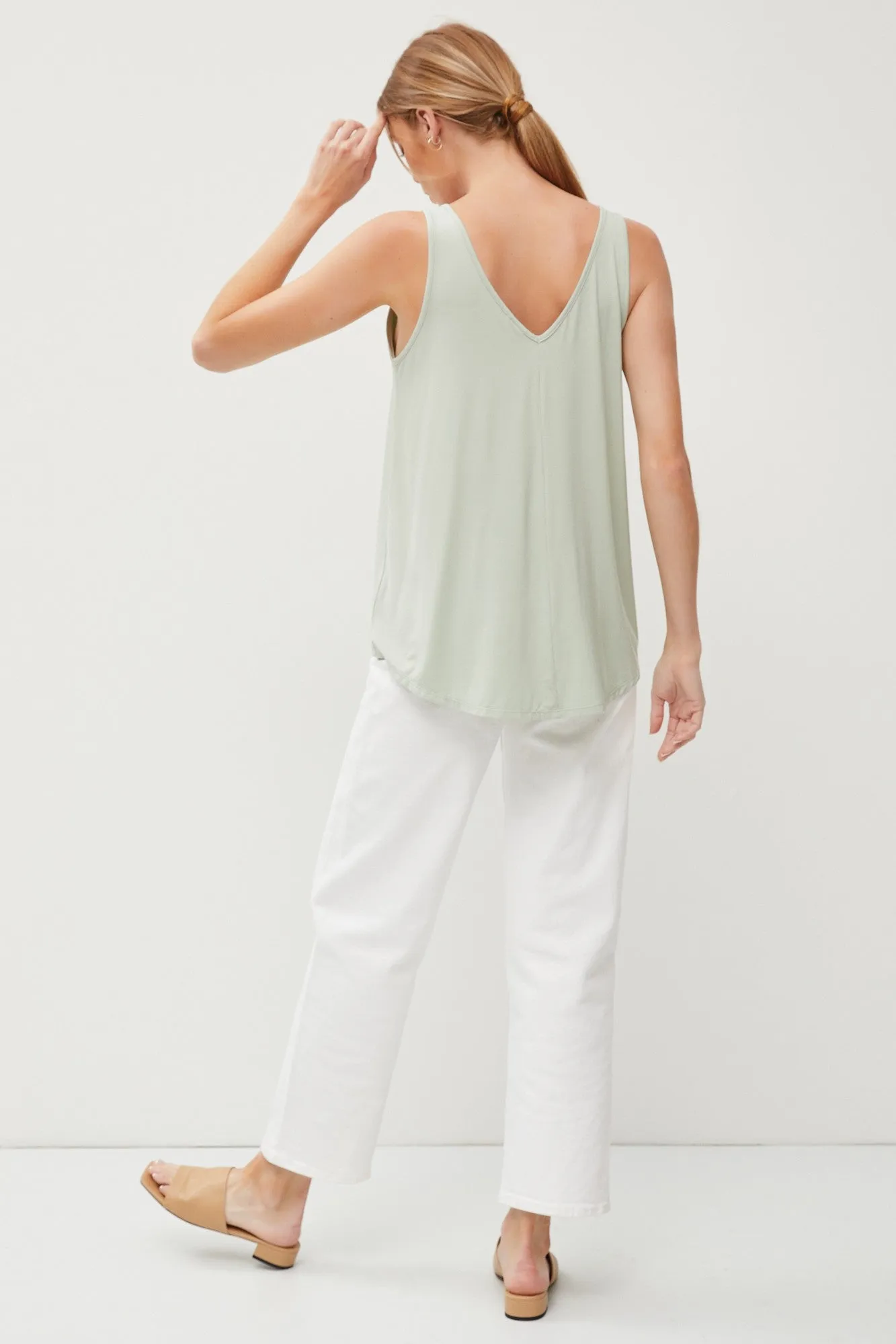 Mint V-Neck Tank Top sold by Pinkblush product image thumbnail 3