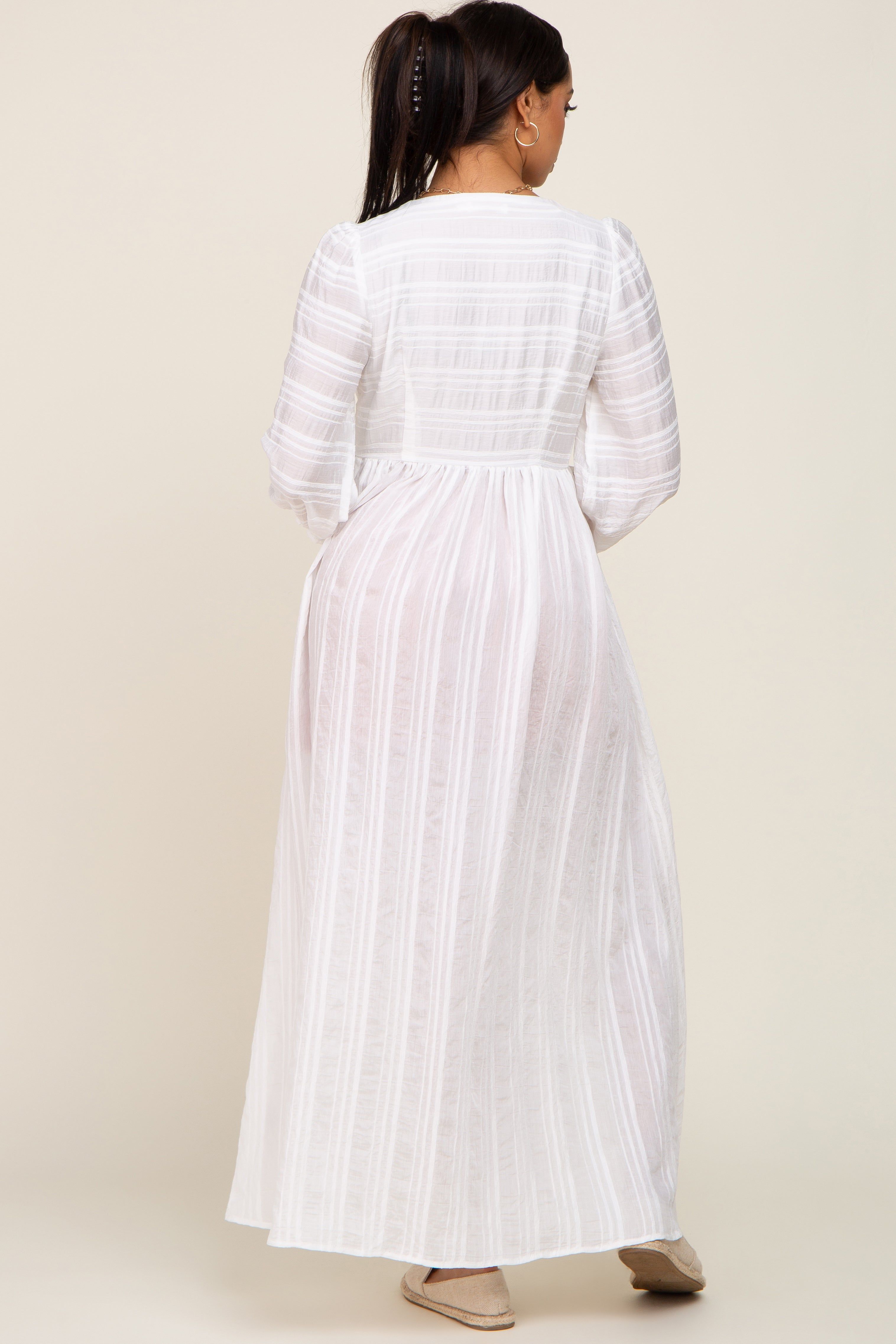 White Long Sleeve Cover-Up sold by Pinkblush product image thumbnail 3