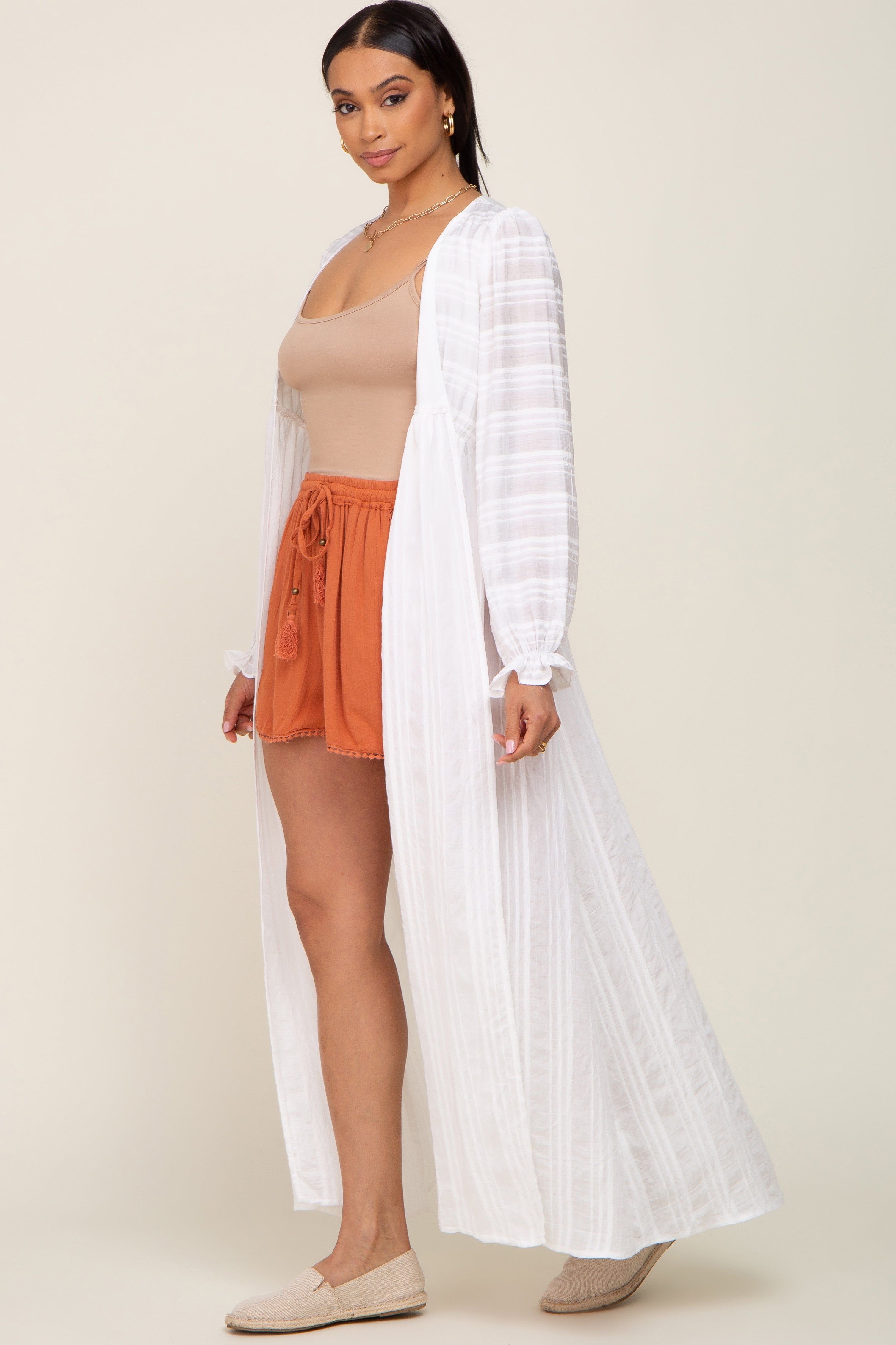 White Long Sleeve Cover-Up sold by Pinkblush product image thumbnail 2