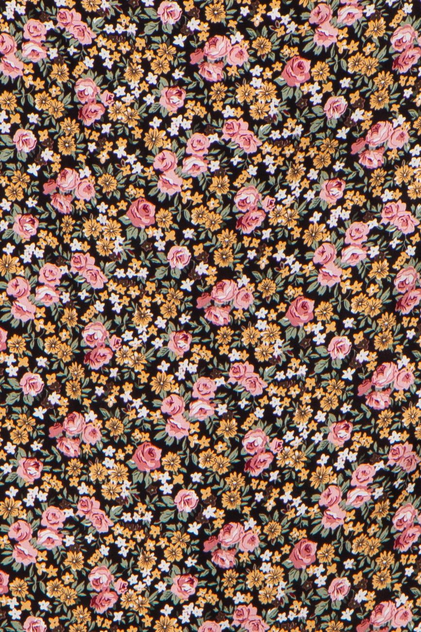 Black Floral Off Shoulder Long Sleeve Maxi Dress sold by Pinkblush product image thumbnail 4