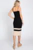 Black Colorblock Knit Fitted Midi Dress sold by Pinkblush