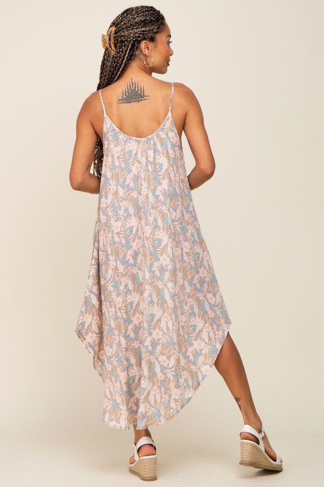 Blue Floral Round Hem Midi Dress sold by Pinkblush product image thumbnail 3