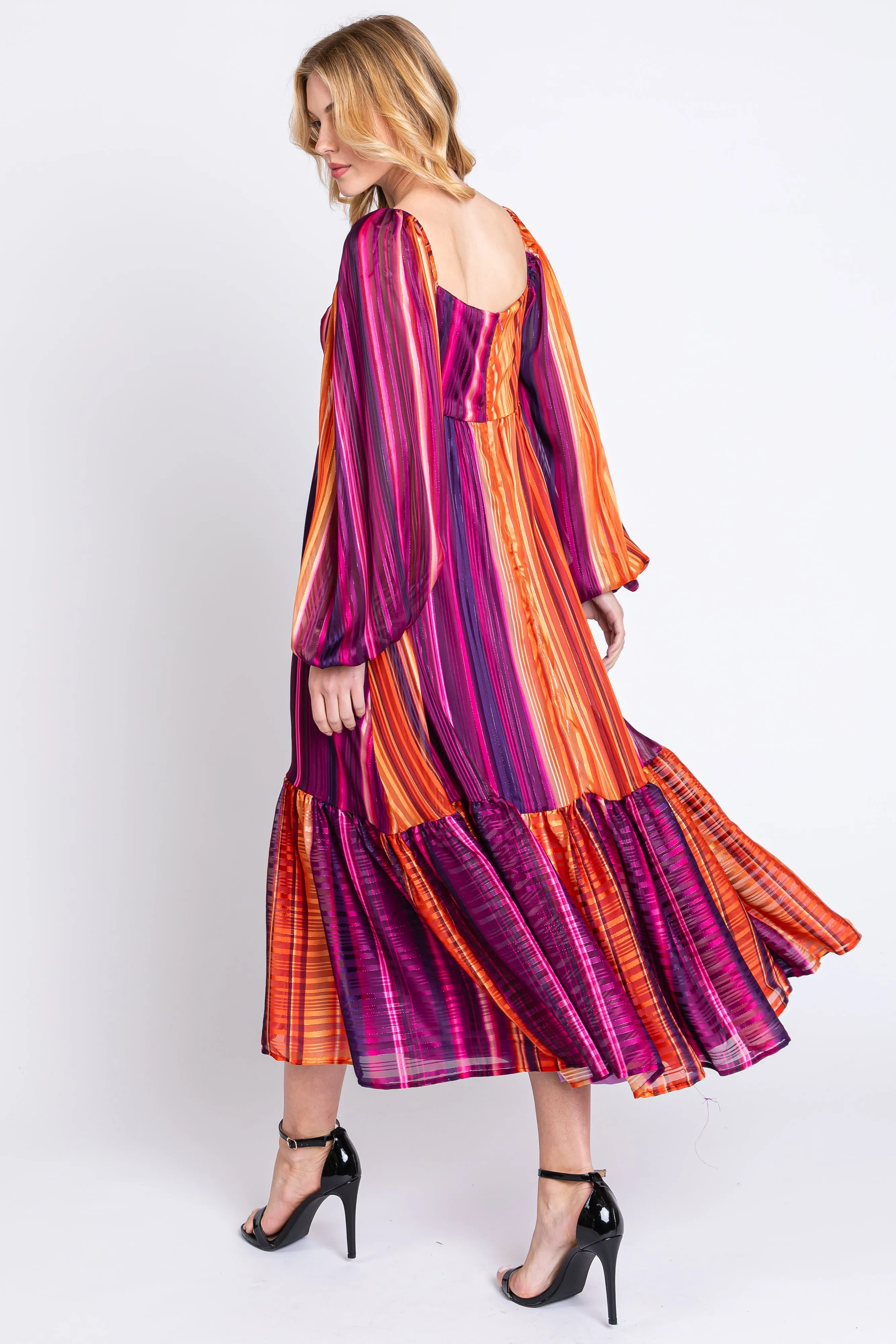 Plum Striped Midi Dress sold by Pinkblush product image thumbnail 3