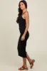 Black Fitted Sleeveless Midi Dress sold by Pinkblush