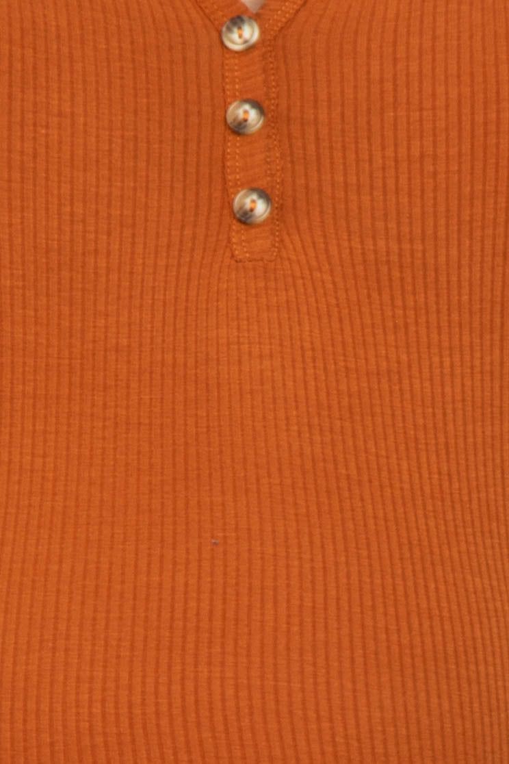Rust Ribbed Button Front Maternity Plus Top sold by Pinkblush product image thumbnail 5