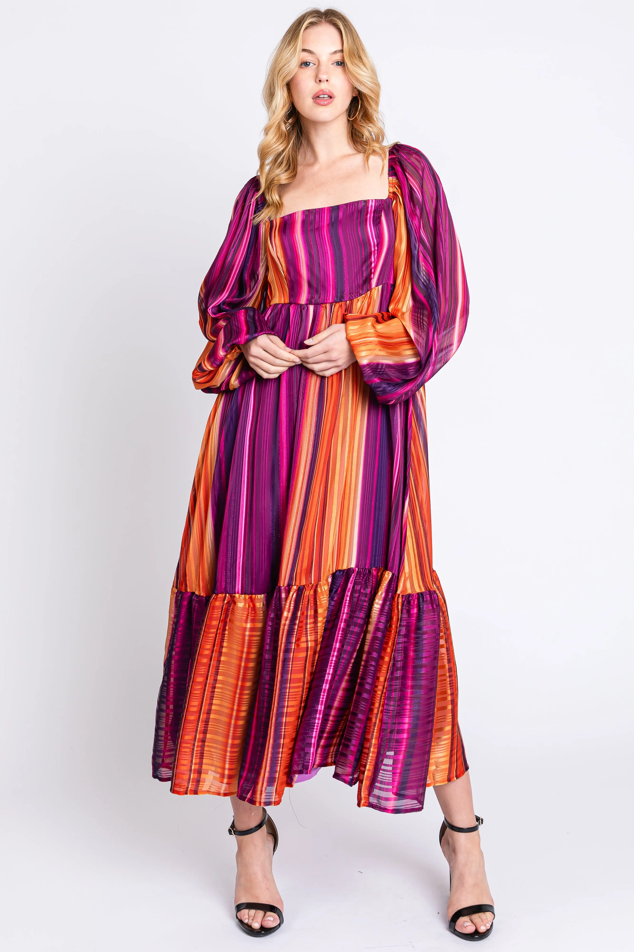 Plum Striped Midi Dress sold by Pinkblush product image thumbnail 2