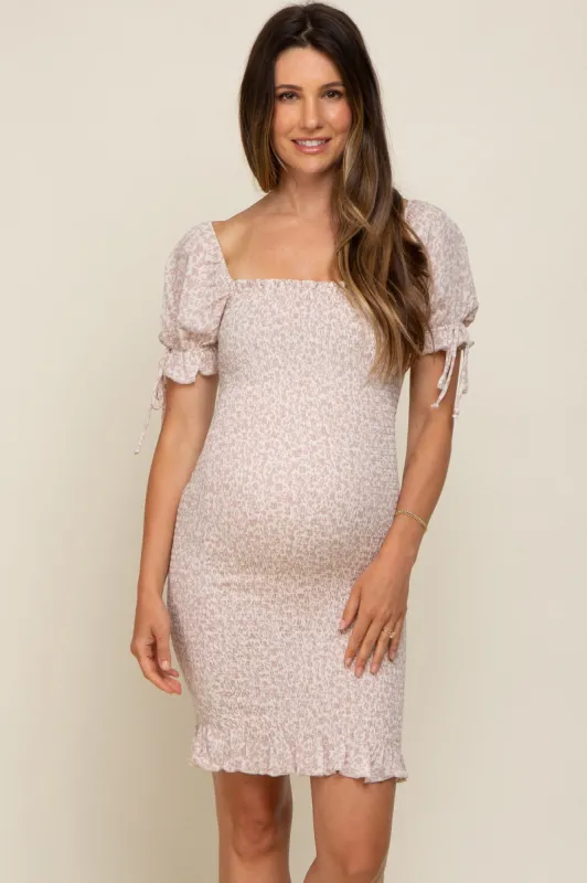 Light Pink Floral Smocked Mini Dress sold by Pinkblush