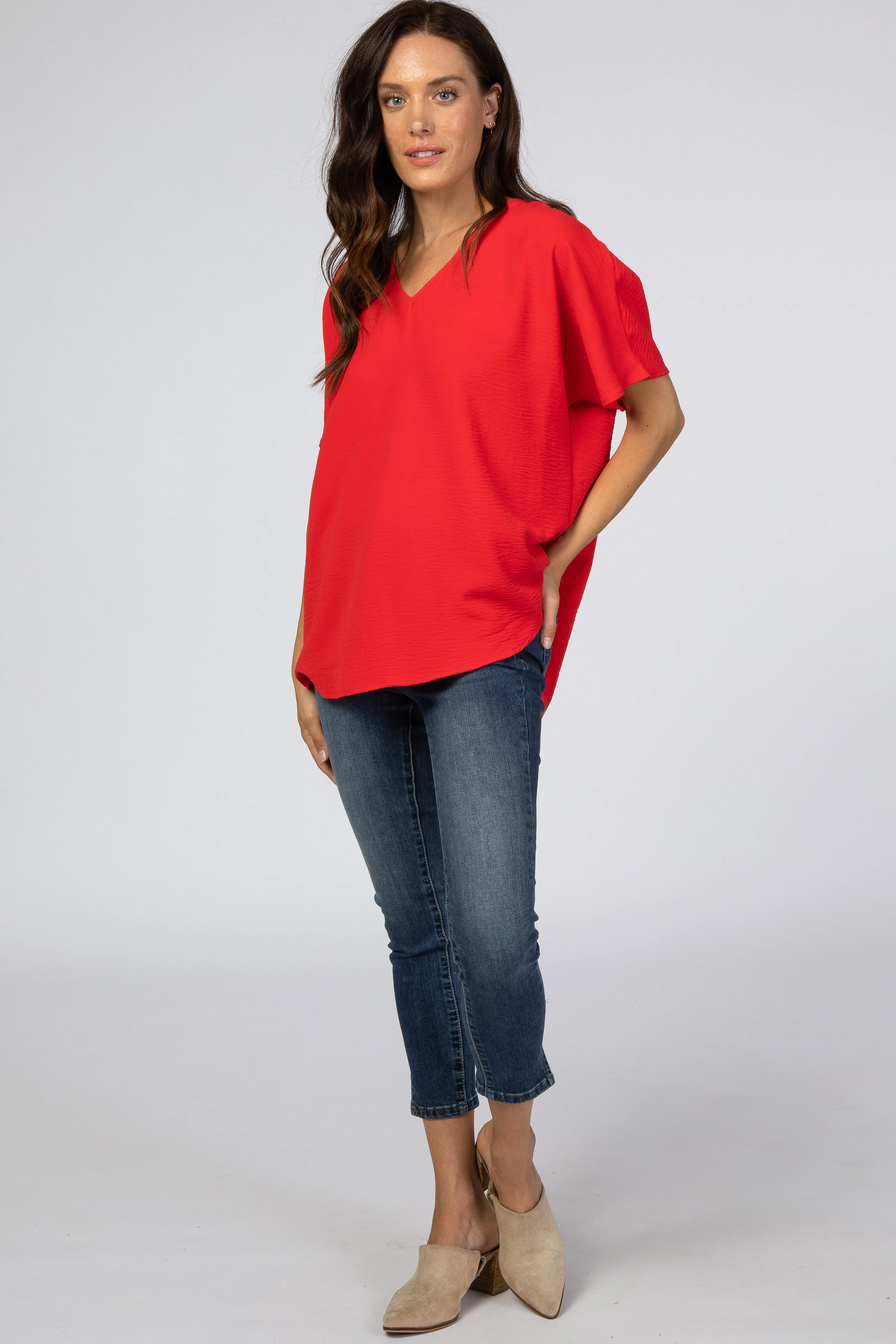 Red Short Sleeve Blouse sold by Pinkblush product image thumbnail 4