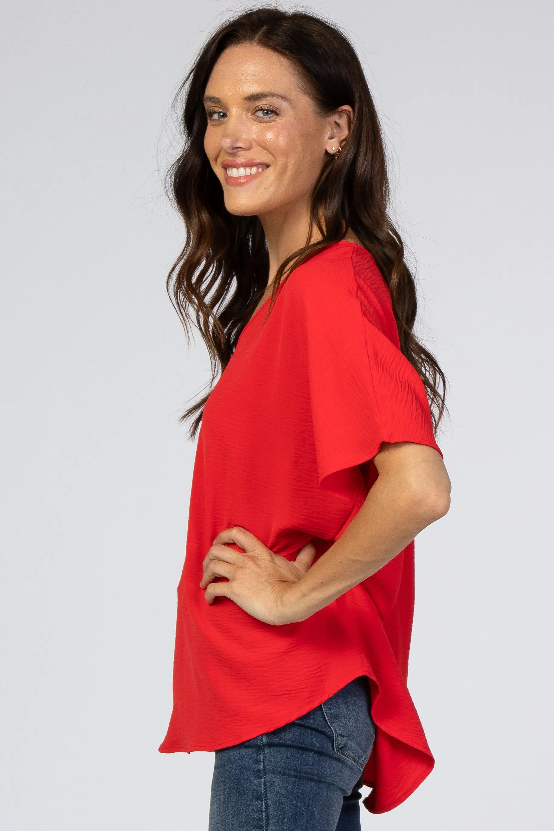 Red Short Sleeve Blouse sold by Pinkblush product image thumbnail 2