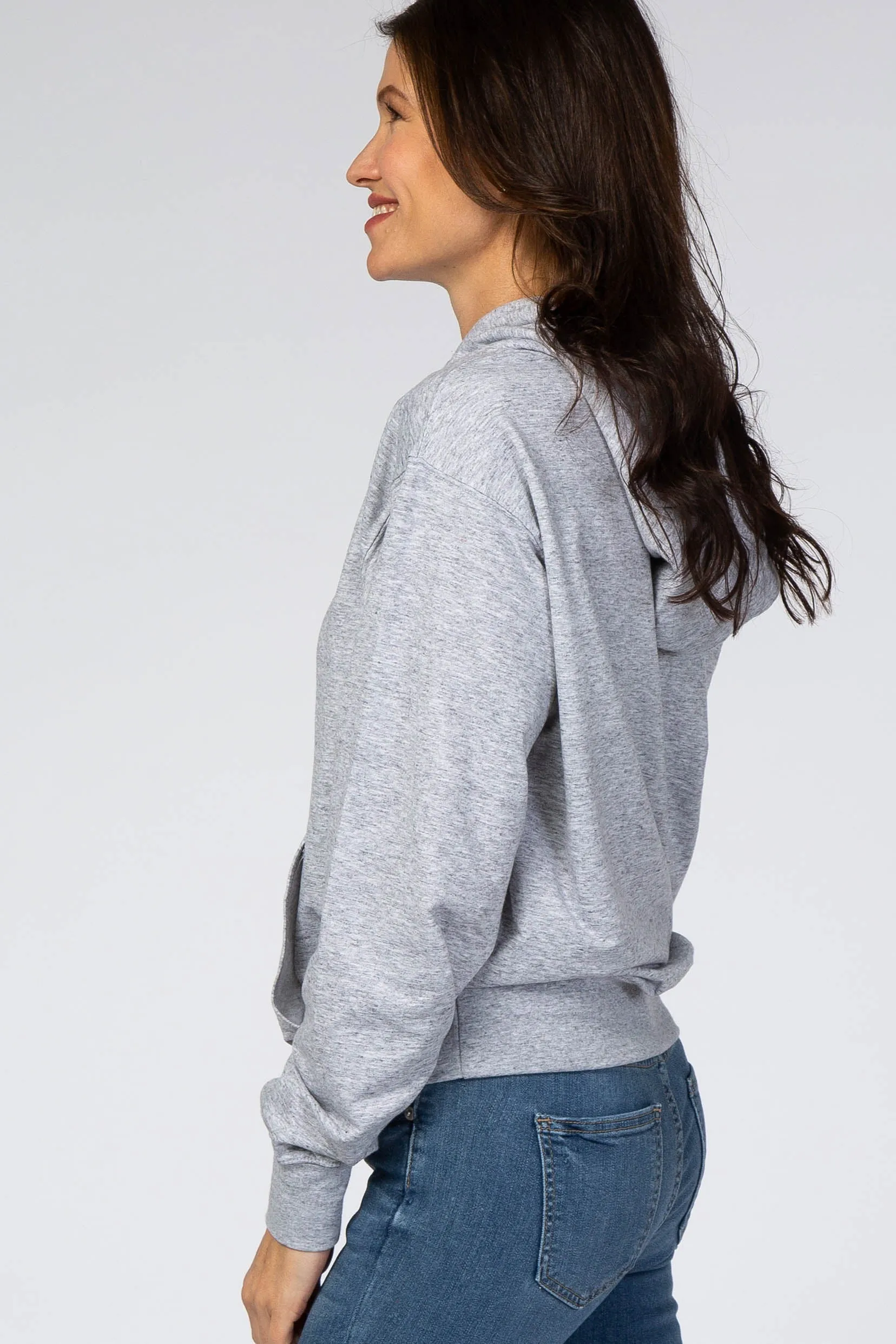 Heather Grey Basic Hooded Sweatshirt sold by Pinkblush product image thumbnail 2