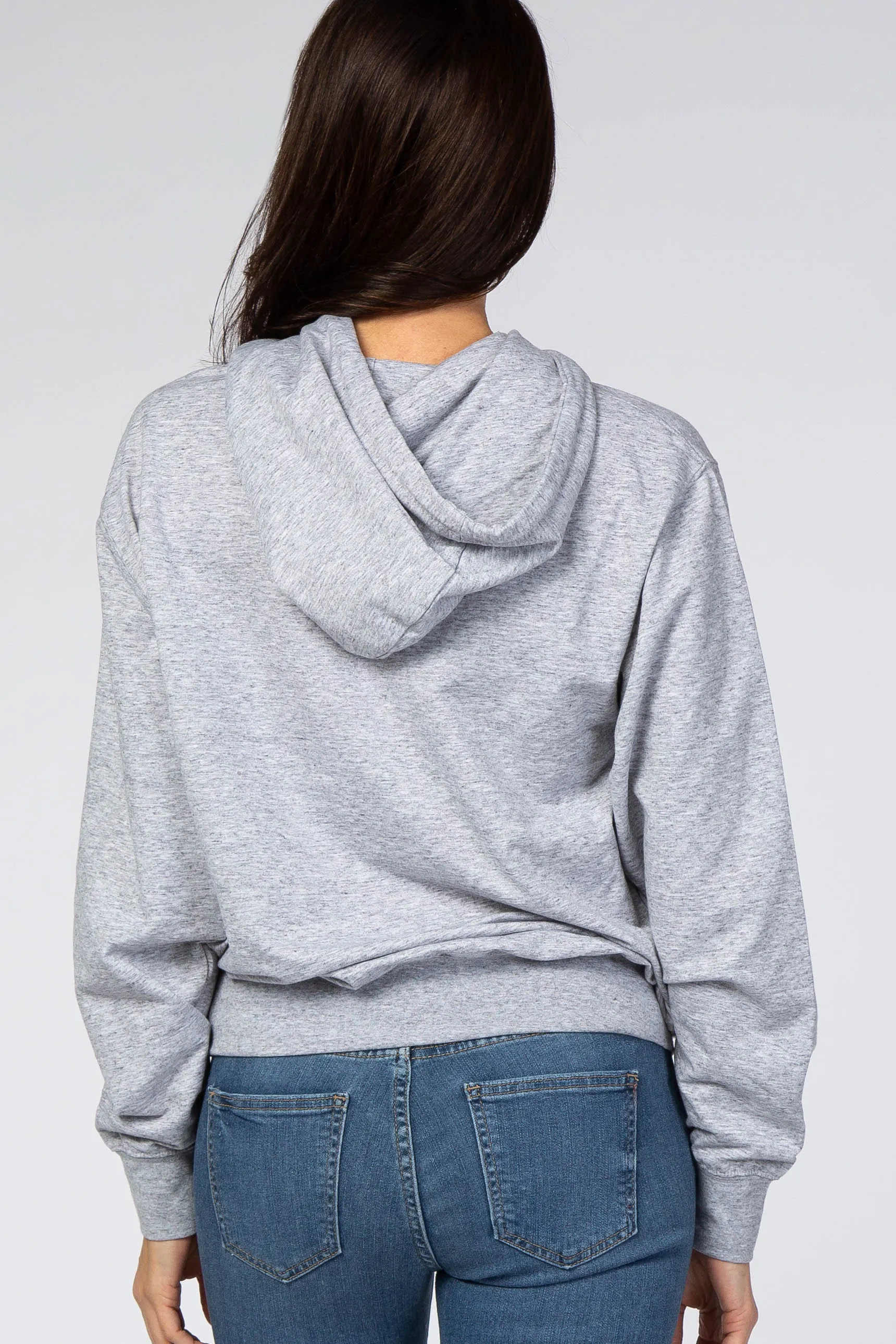 Heather Grey Basic Hooded Sweatshirt sold by Pinkblush product image thumbnail 3