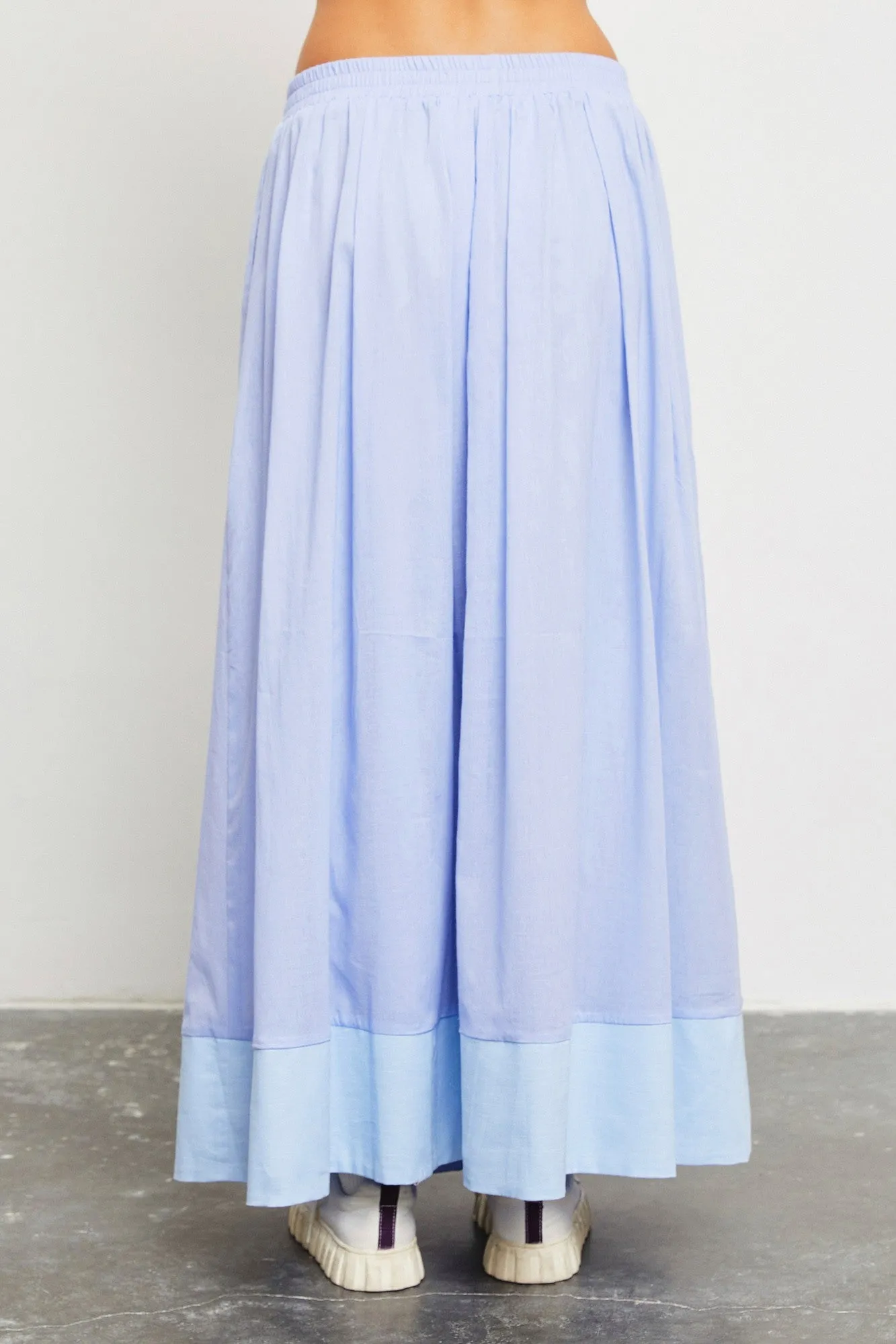 Light Periwinkle Colorblock Maxi Skirt sold by Pinkblush product image thumbnail 4