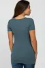 Teal V-Neck Ruched Side Maternity Top sold by Pinkblush