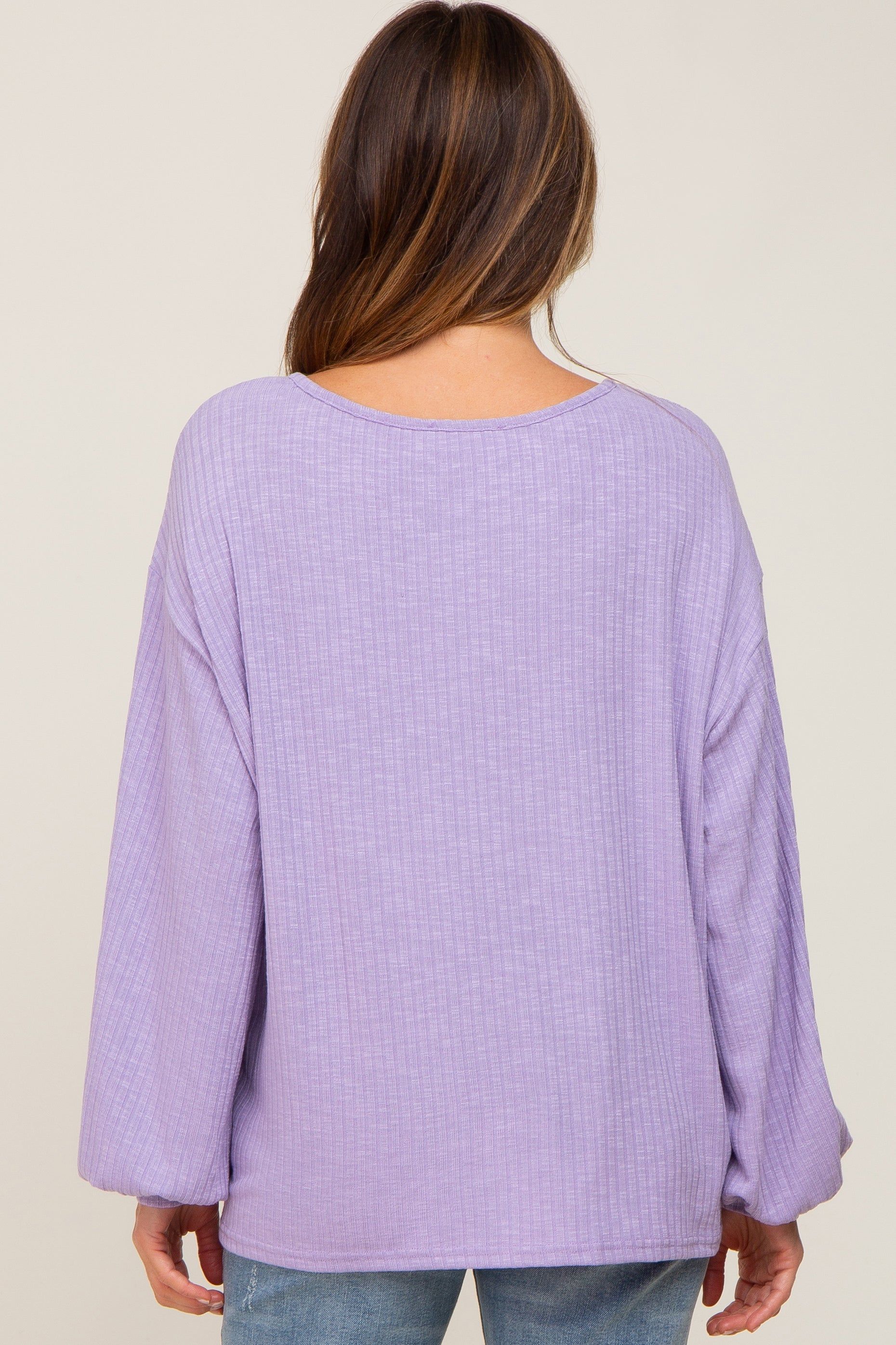 Lavender Ribbed Long Sleeve Top sold by Pinkblush product image thumbnail 3