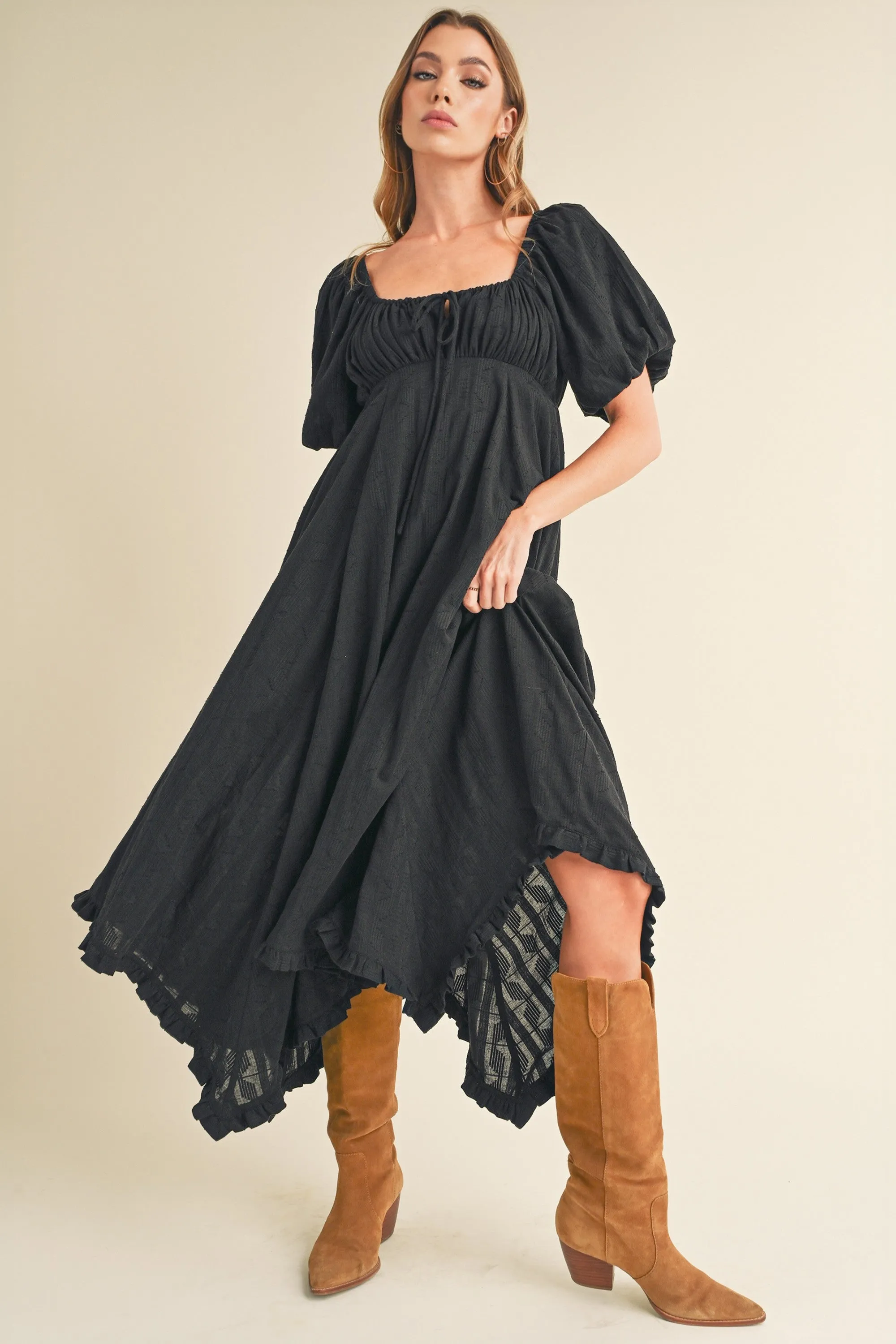 Black Flowy Dress sold by Pinkblush