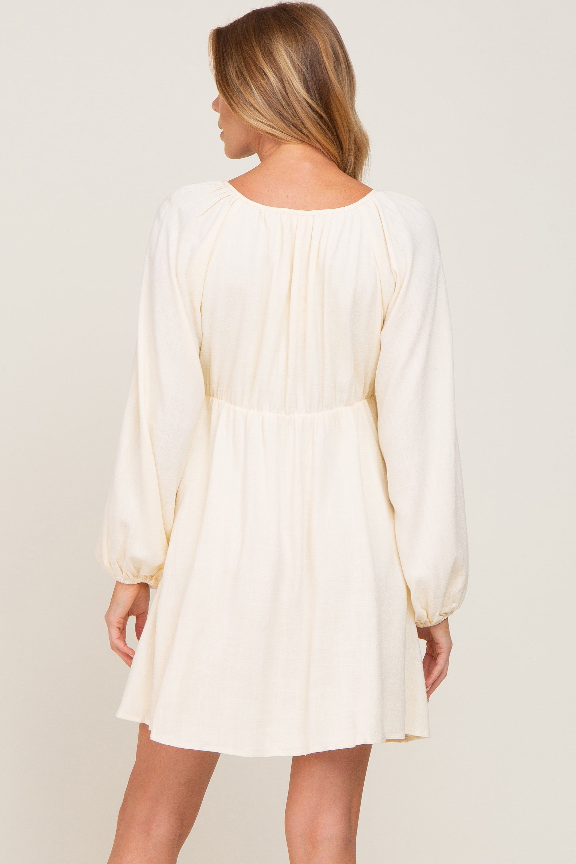 Beige Crochet Lace Button Front Dress sold by Pinkblush product image thumbnail 3