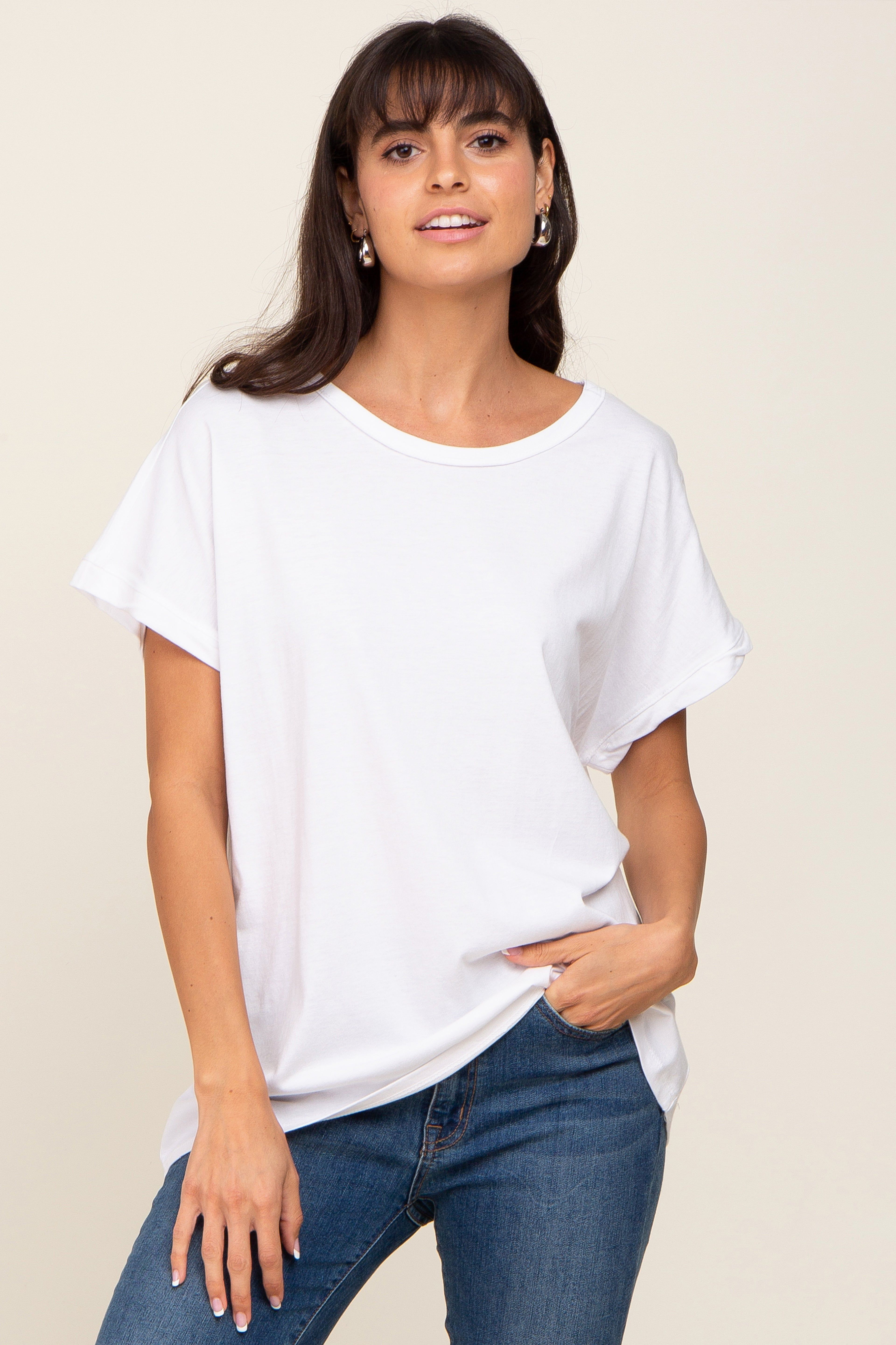 White Short Sleeve Top sold by Pinkblush