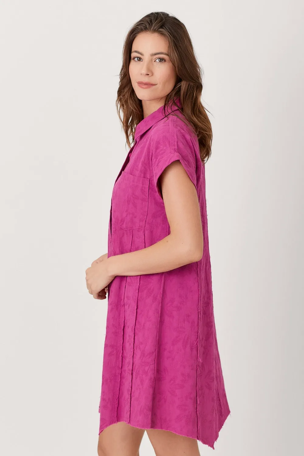 Fuchsia Floral Textured Dress sold by Pinkblush product image thumbnail 2