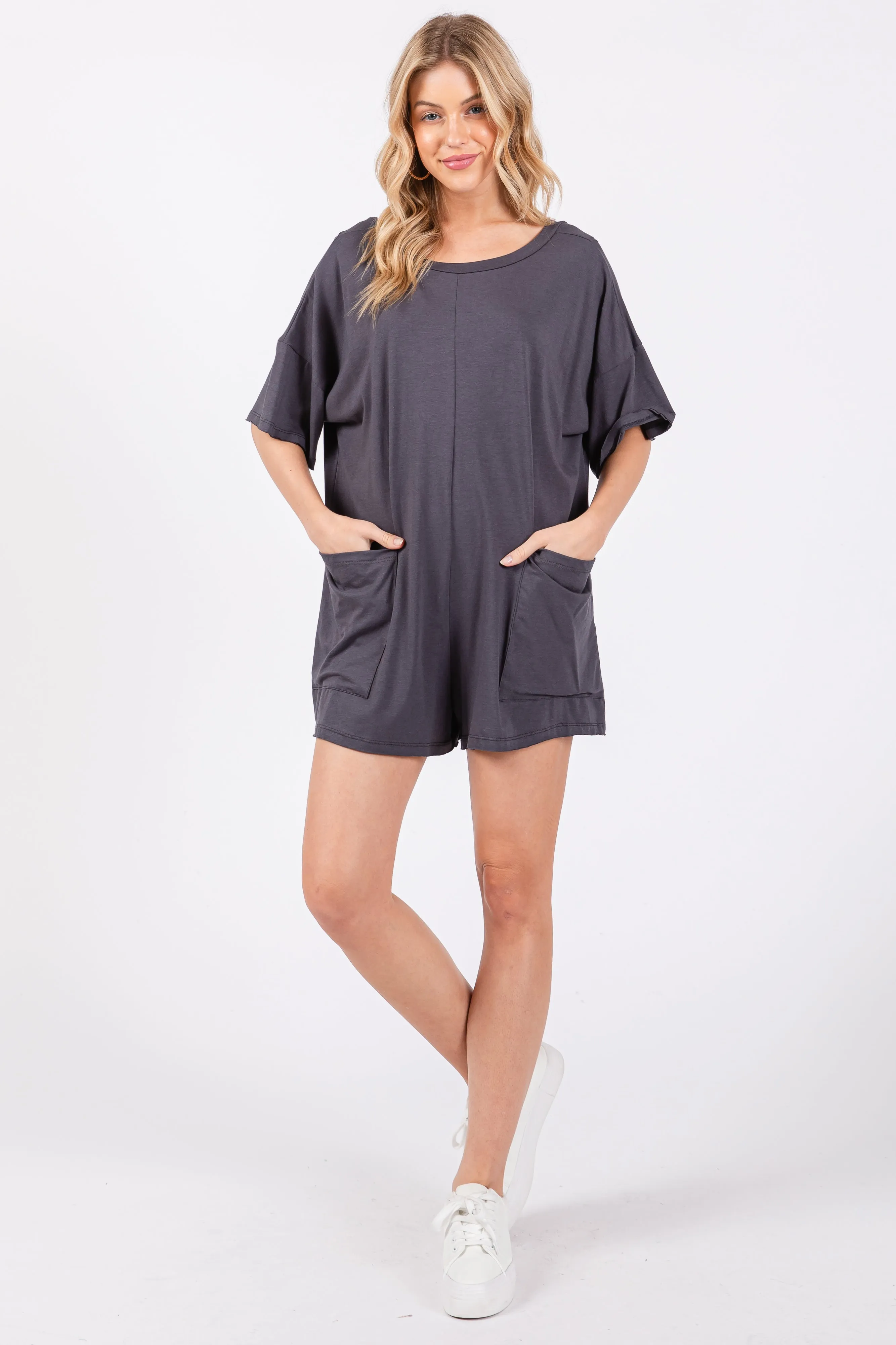 Charcoal Basic Romper sold by Pinkblush product image thumbnail 4