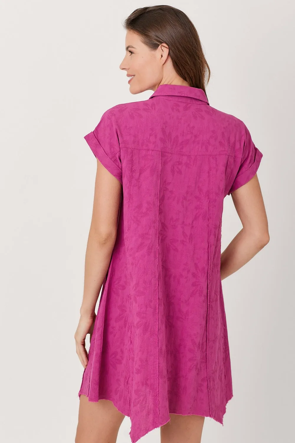 Fuchsia Floral Textured Dress sold by Pinkblush product image thumbnail 3