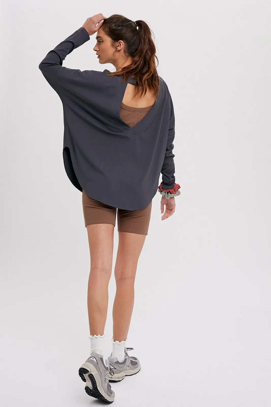 Mocha Sleeveless Ribbed Biker Short Romper sold by Pinkblush product image thumbnail 3