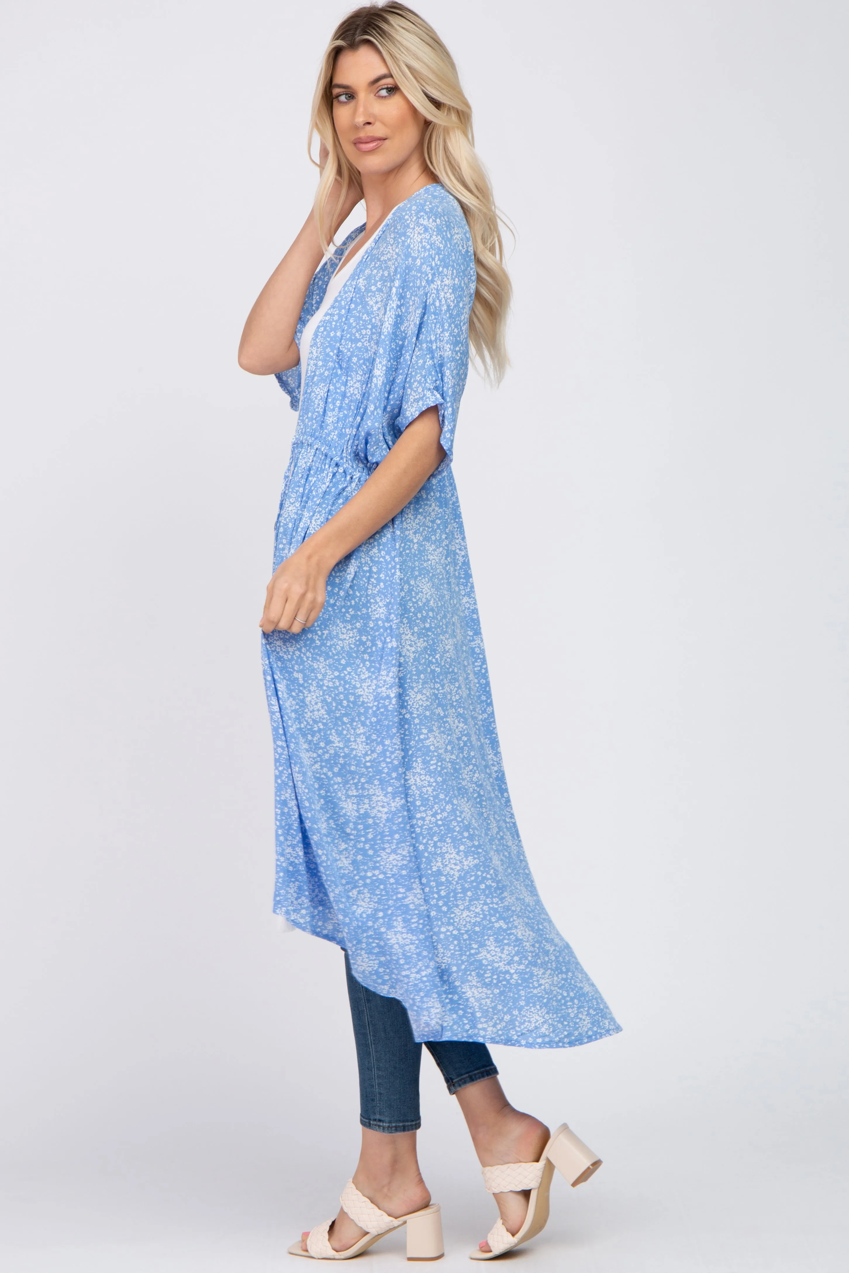 Blue Floral Tassel Front Cover Up sold by Pinkblush product image thumbnail 2