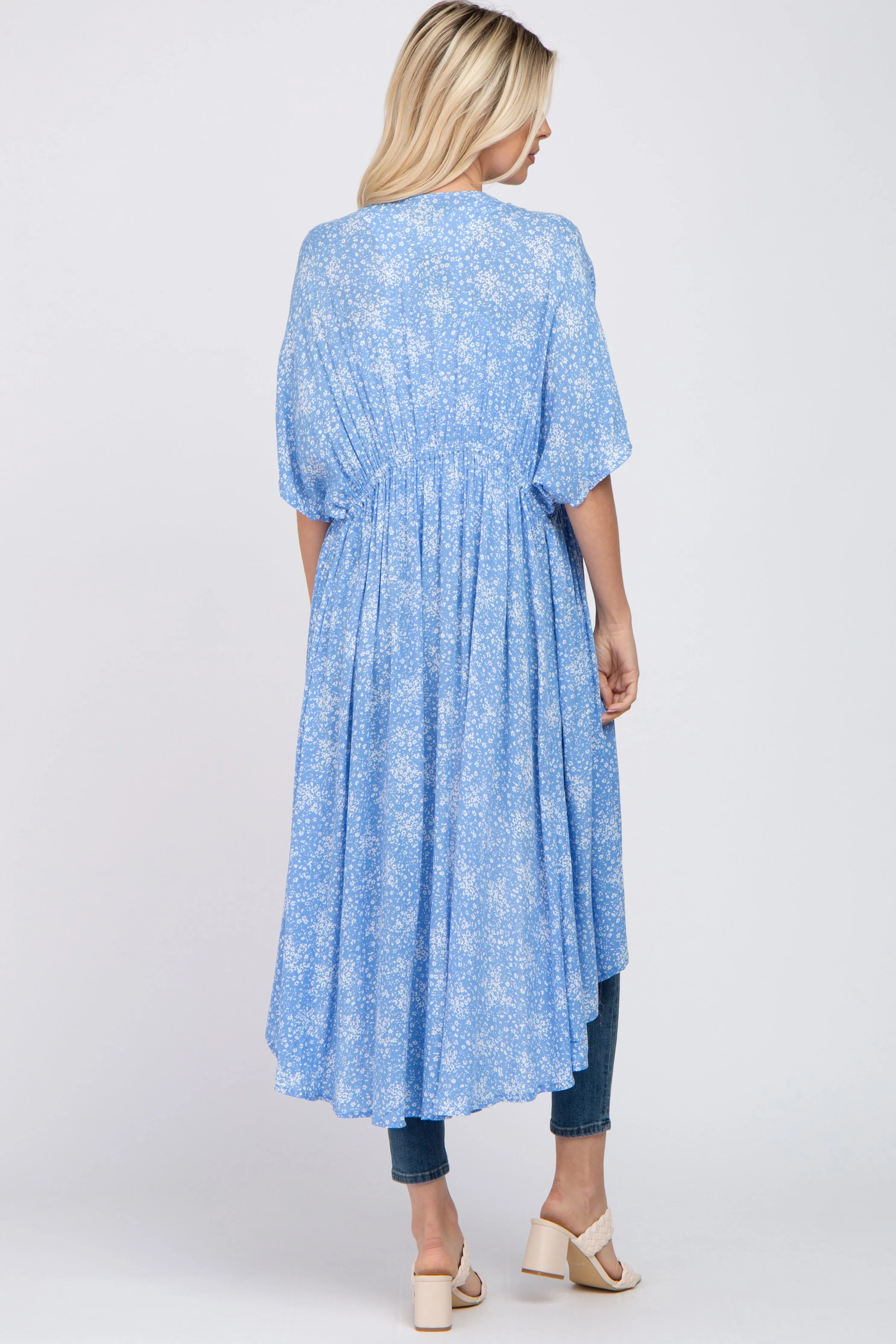 Blue Floral Tassel Front Cover Up sold by Pinkblush product image thumbnail 3