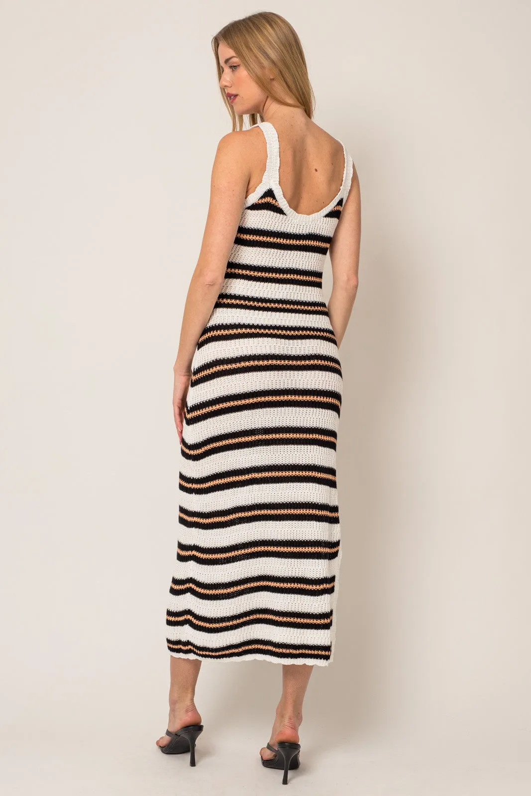 Ivory Stripe Crochet Maxi Dress sold by Pinkblush product image thumbnail 3
