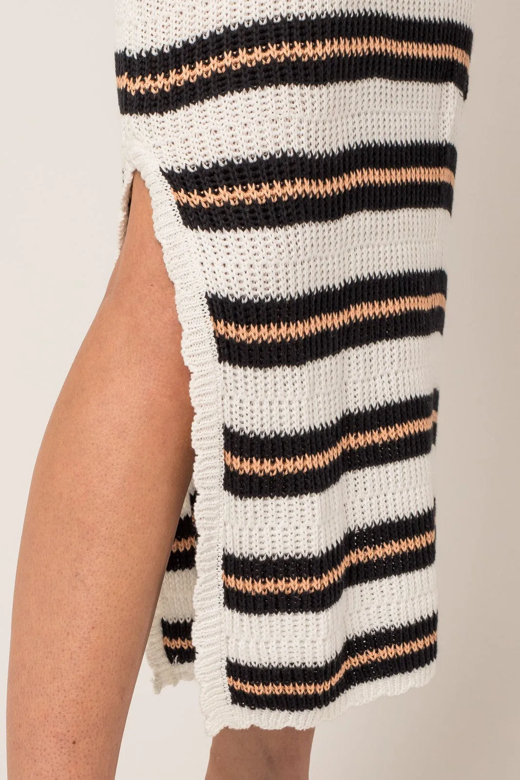 Ivory Stripe Crochet Maxi Dress sold by Pinkblush product image thumbnail 5