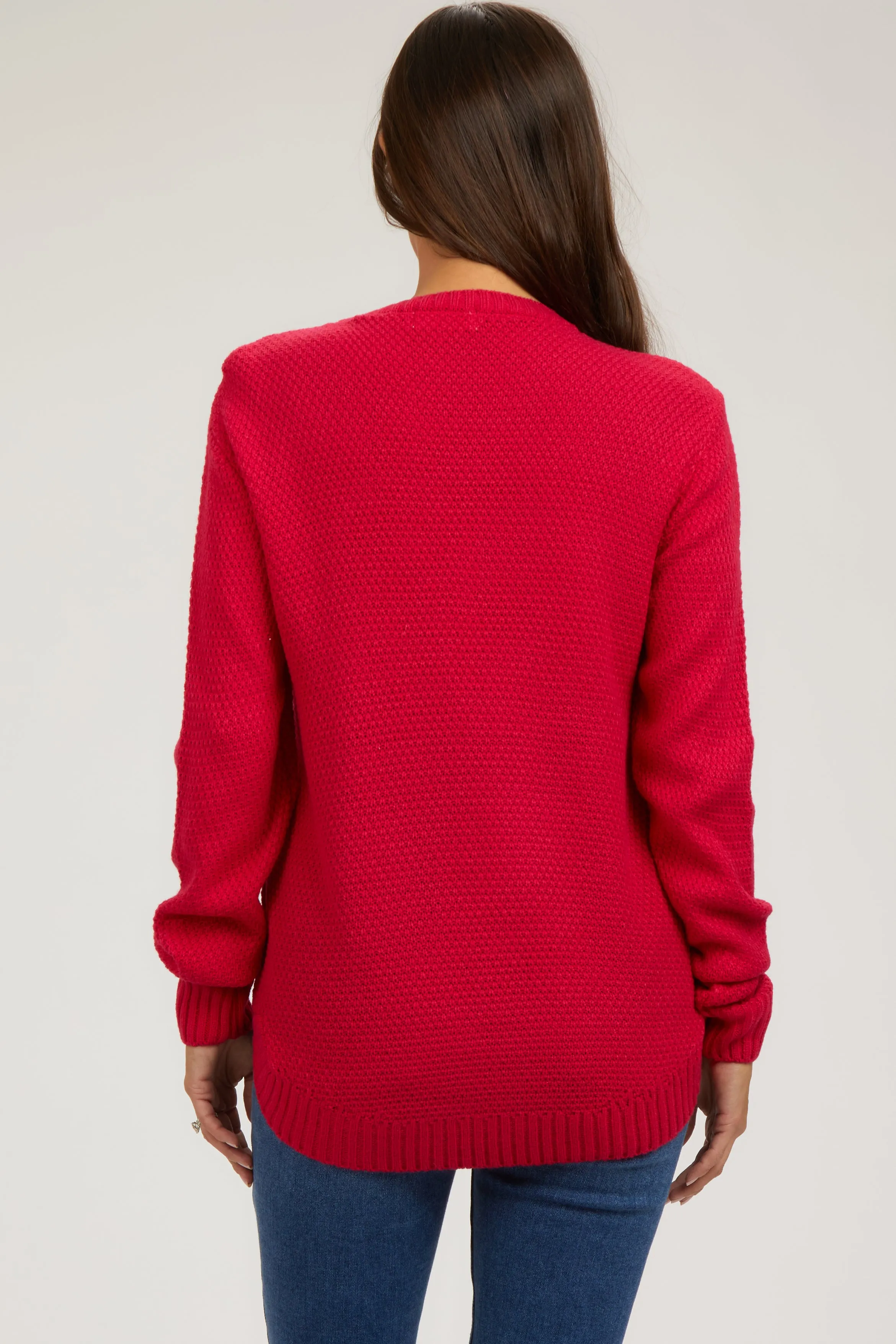 Magenta Knit Pullover Maternity Sweater sold by Pinkblush product image thumbnail 3