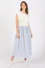 Light Blue Knit Striped Skirt Pocketed Sleeveless Midi Dress sold by Pinkblush