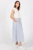 Light Blue Knit Striped Skirt Pocketed Sleeveless Midi Dress sold by Pinkblush